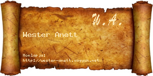 Wester Anett névjegykártya