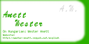 anett wester business card
